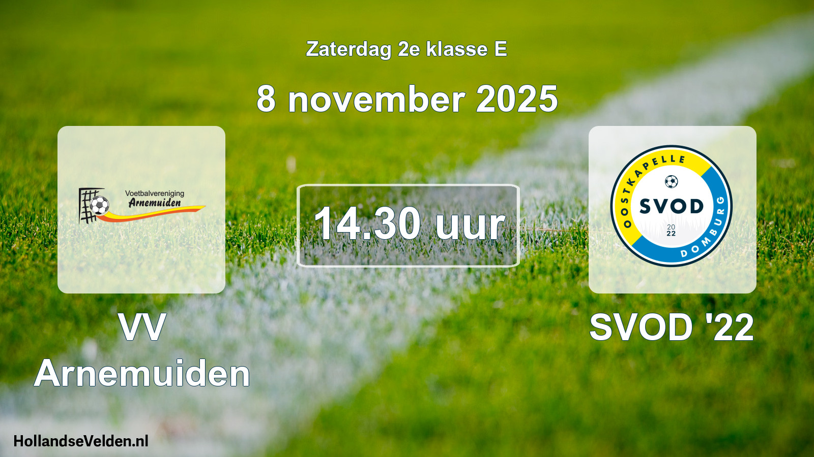Scheduled Match: VV Arnemuiden - SVOD '22 (8 November 2025)