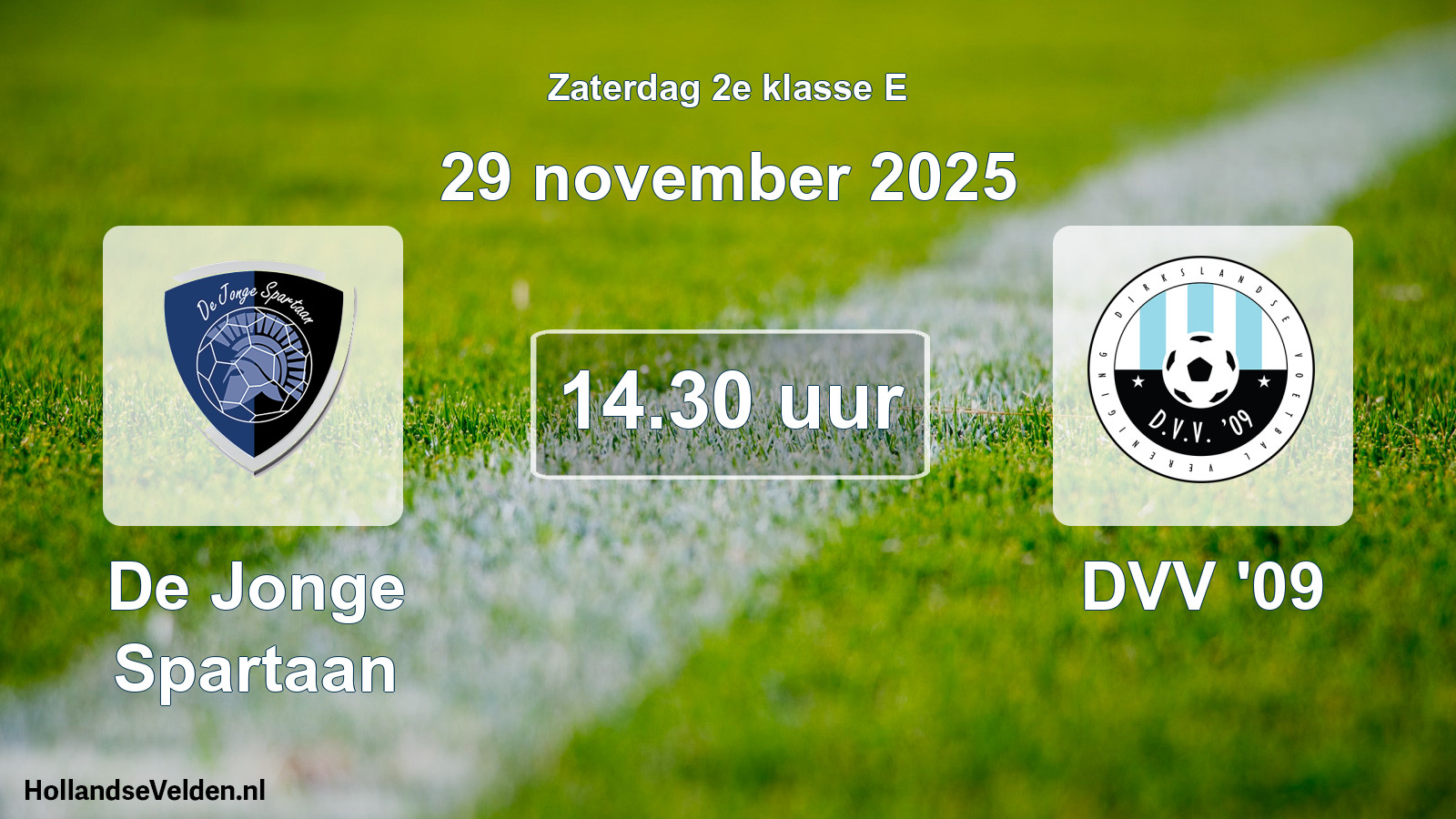 Geplande wedstrijd: De Jonge Spartaan - DVV '09 (29 november 2025)