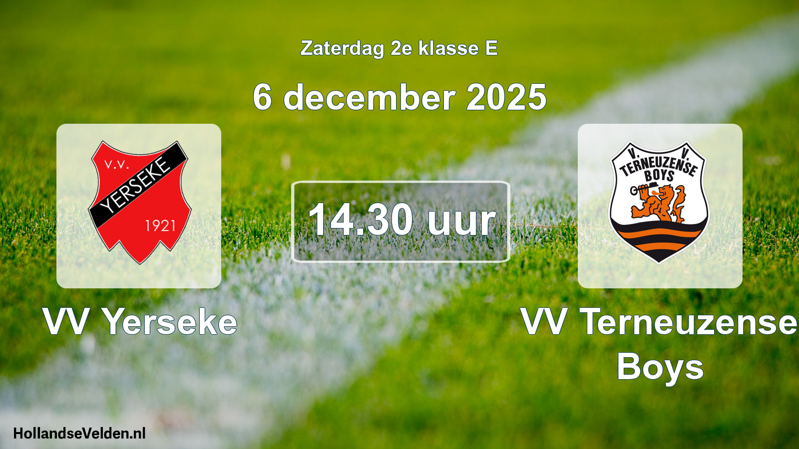 Geplande wedstrijd: VV Yerseke - VV Terneuzense Boys (6 december 2025)