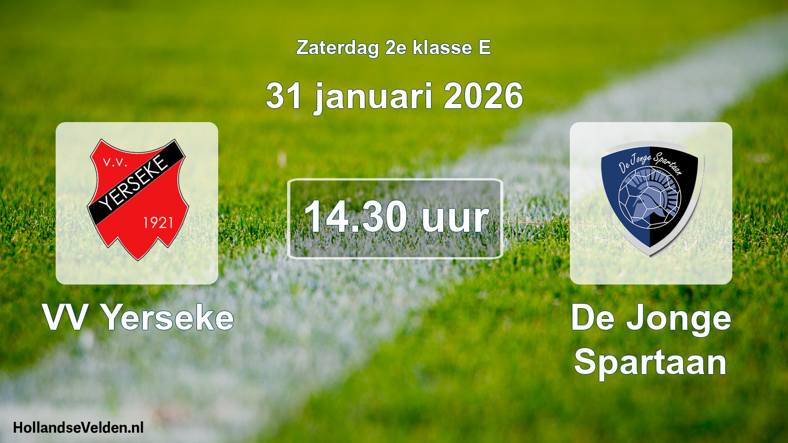 Scheduled Match: VV Yerseke - De Jonge Spartaan (31 January 2026)