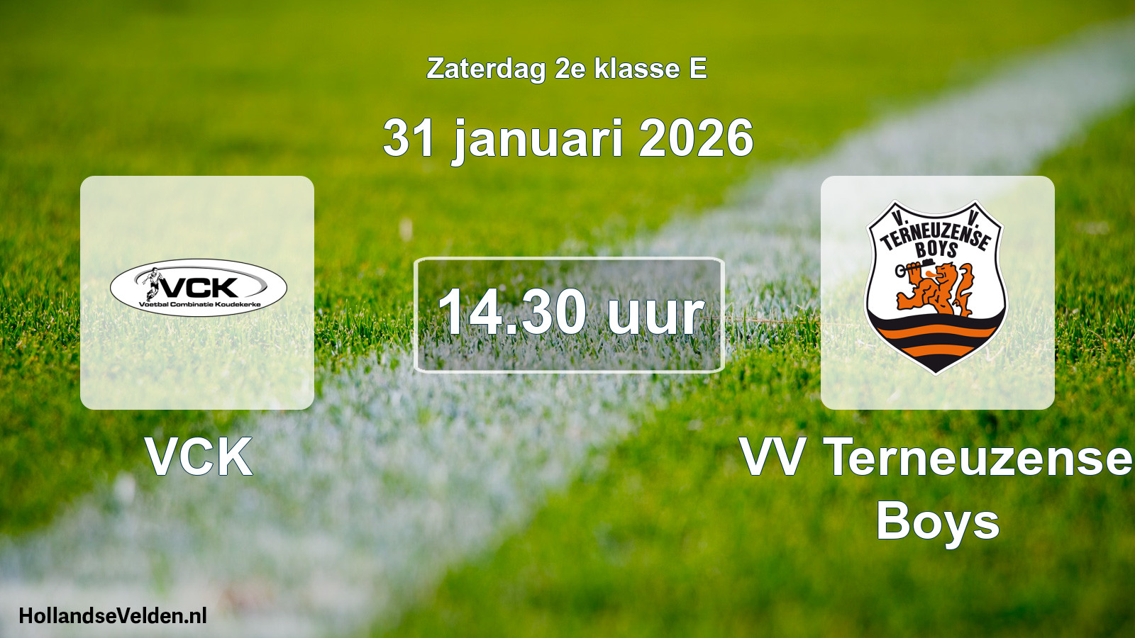 Scheduled Match: VCK - VV Terneuzense Boys (31 January 2026)