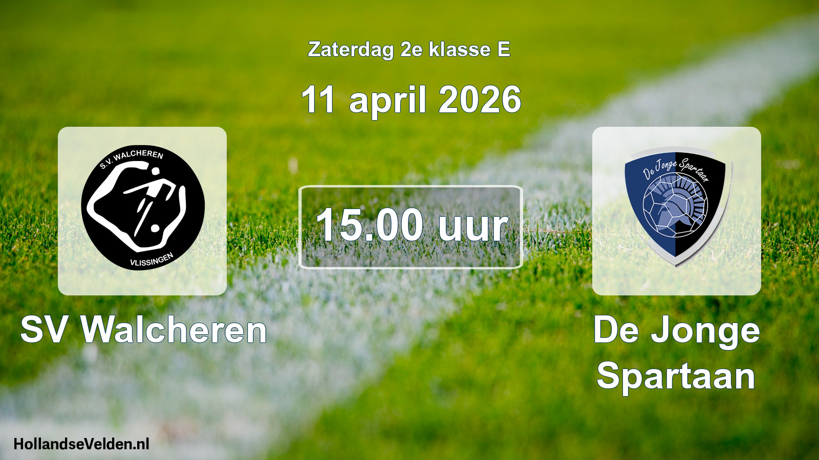 Geplande wedstrijd: SV Walcheren - De Jonge Spartaan (11 april 2026)