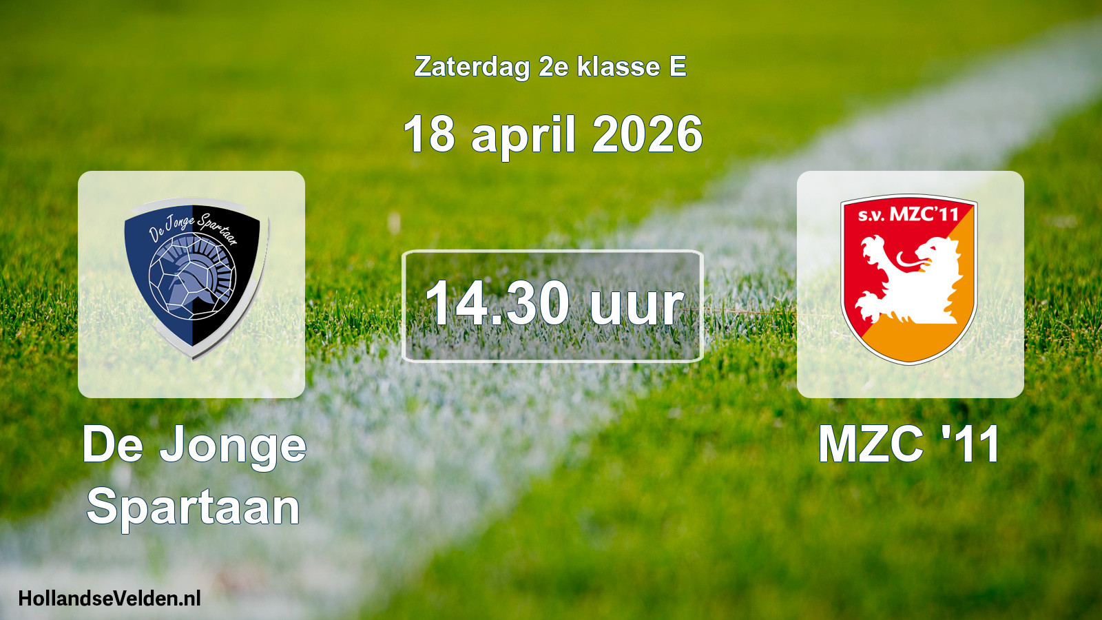Scheduled Match: De Jonge Spartaan - MZC '11 (18 April 2026)