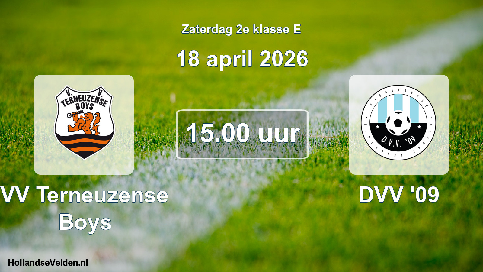 Geplande wedstrijd: VV Terneuzense Boys - DVV '09 (18 april 2026)