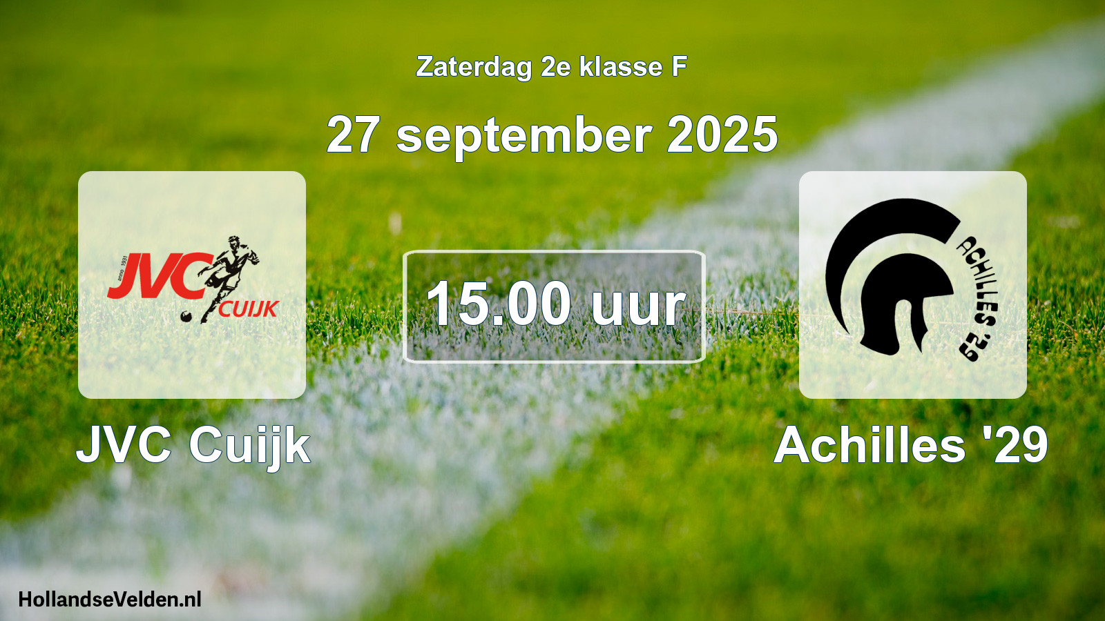 Scheduled Match: JVC Cuijk - Achilles '29 (27 September 2025)