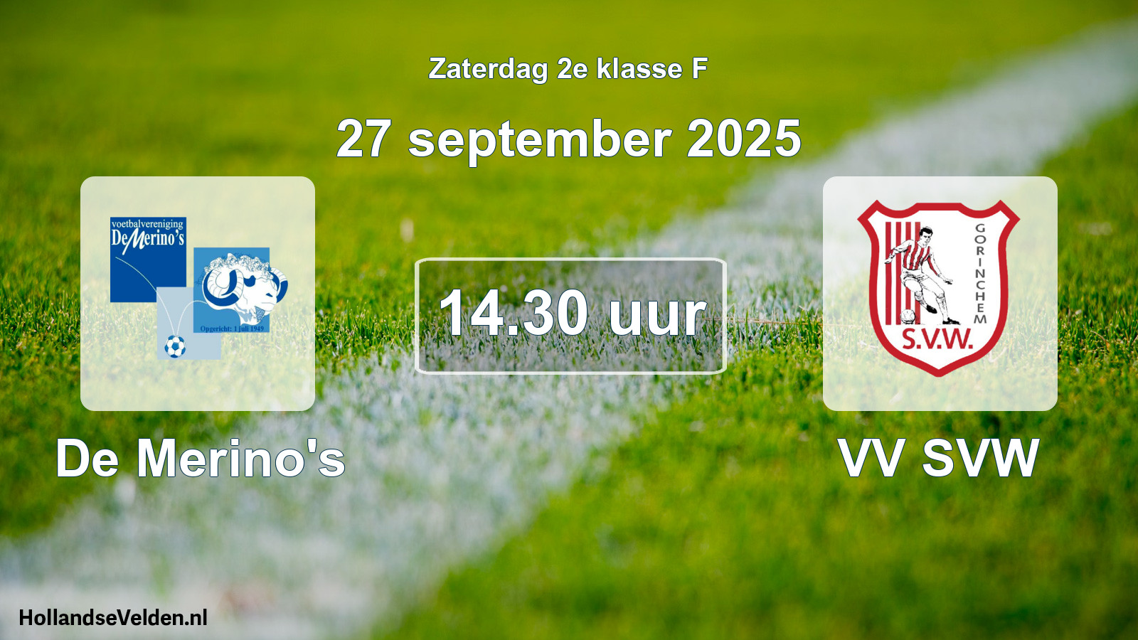 Scheduled Match: De Merino's - VV SVW (27 September 2025)