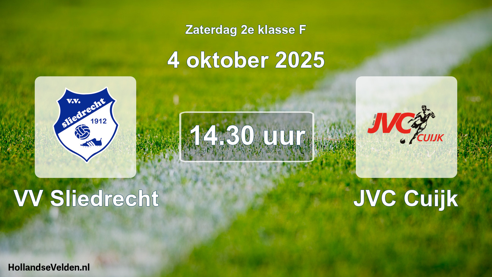 Scheduled Match: VV Sliedrecht - JVC Cuijk (4 October 2025)