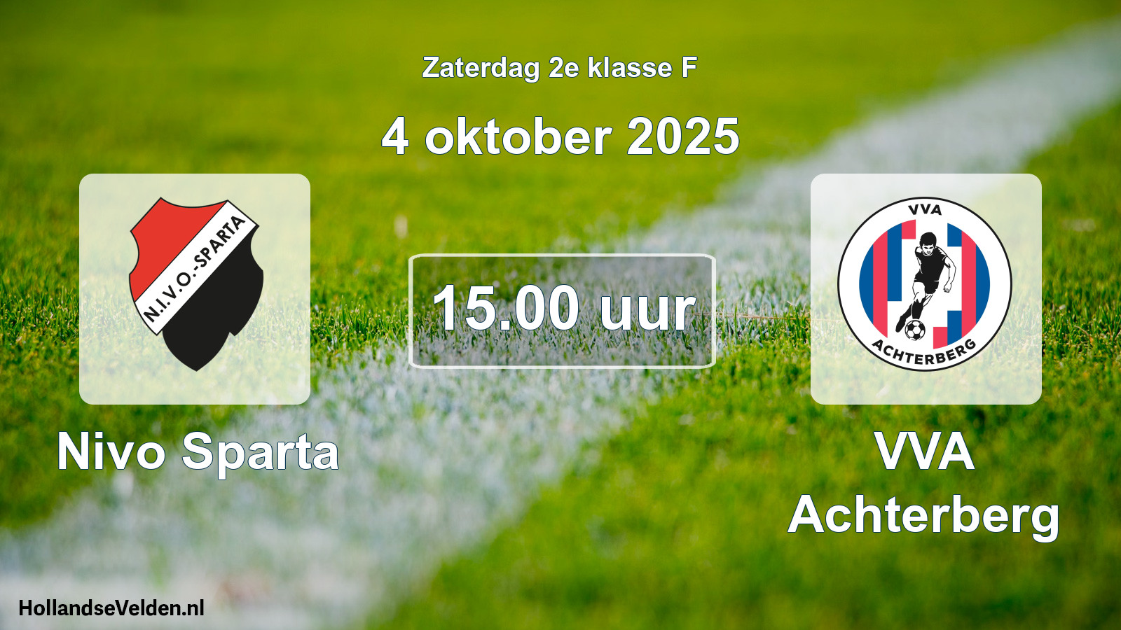 Geplande wedstrijd: Nivo Sparta - VVA Achterberg (4 oktober 2025)