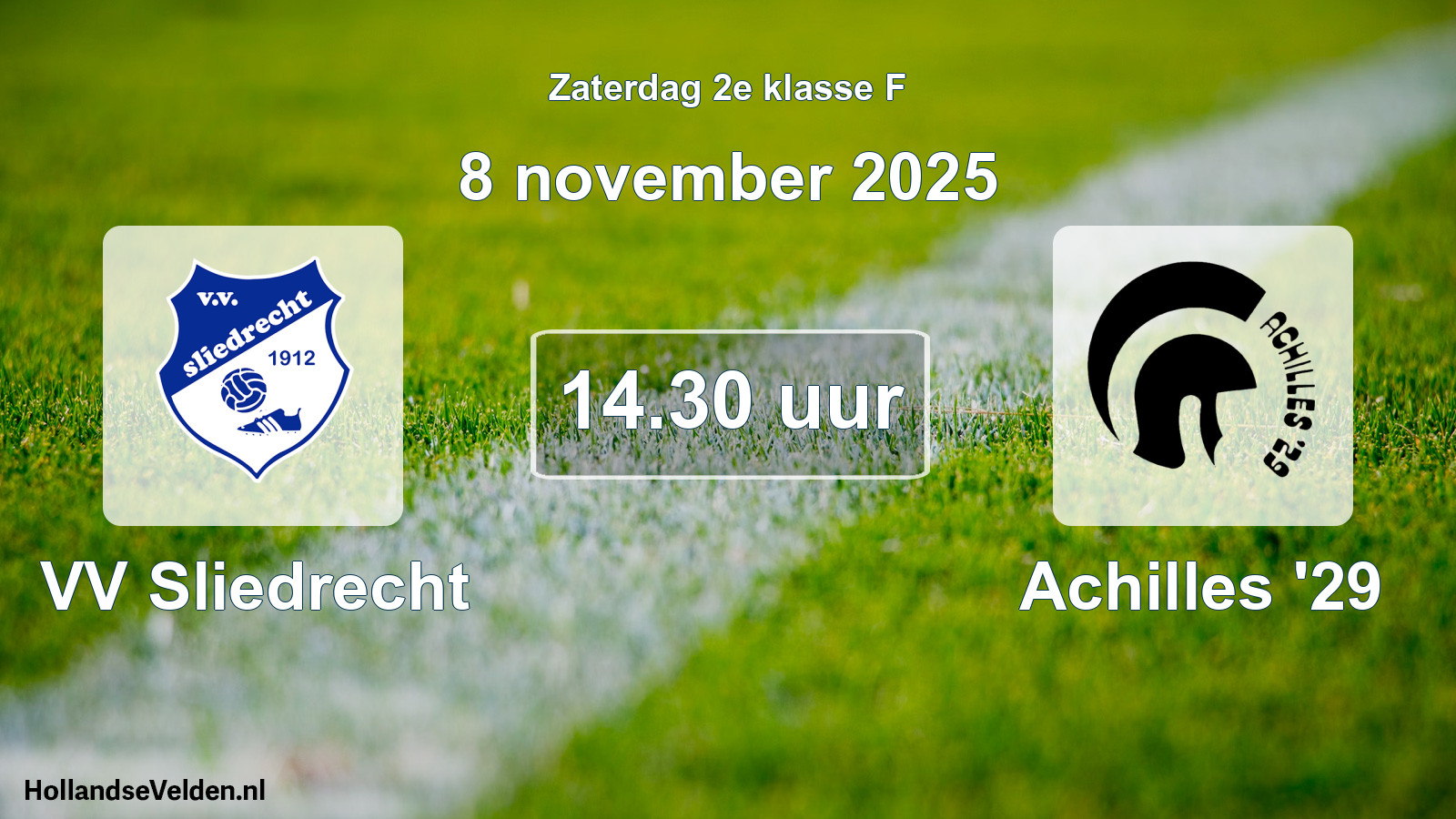 Scheduled Match: VV Sliedrecht - Achilles '29 (8 November 2025)