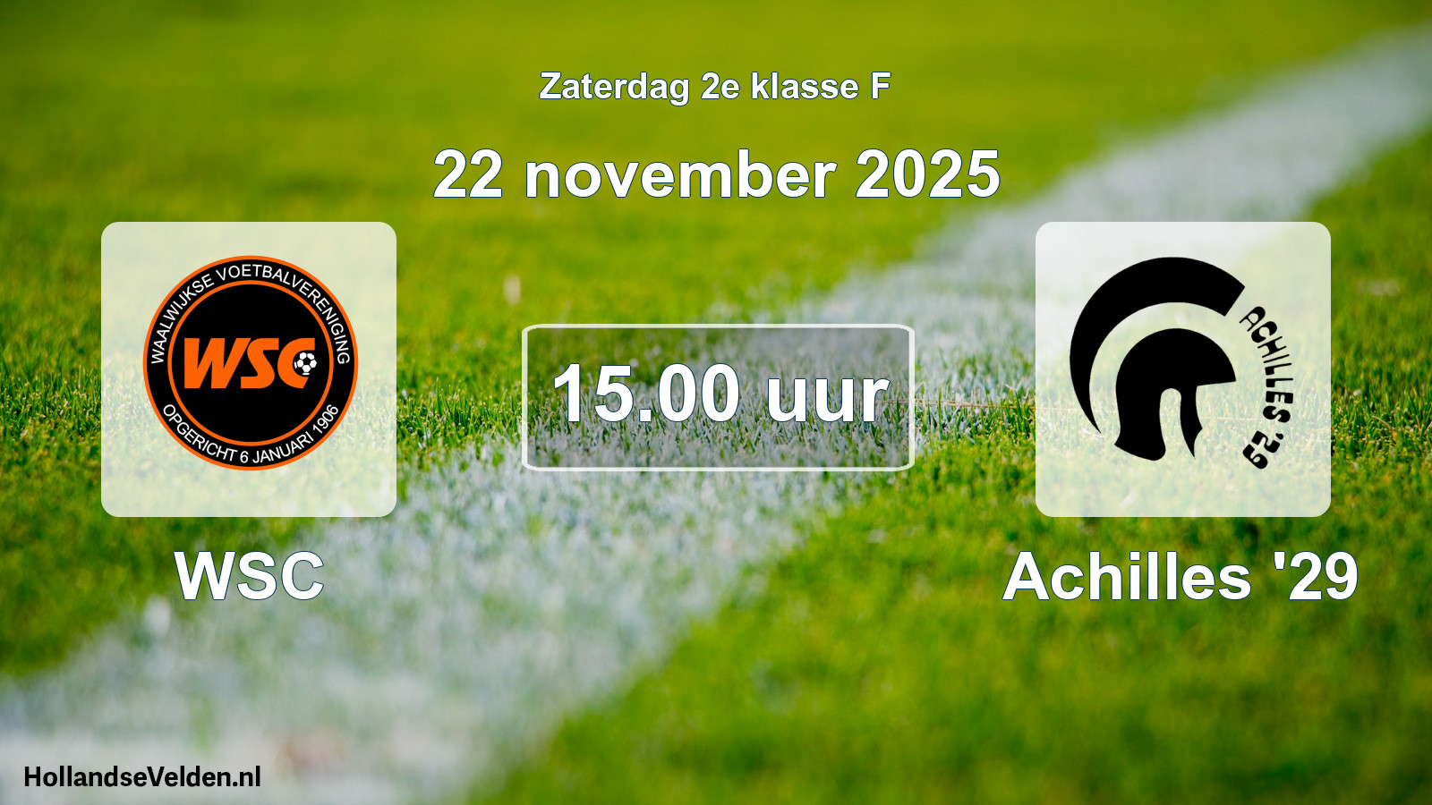 Scheduled Match: WSC - Achilles '29 (22 November 2025)