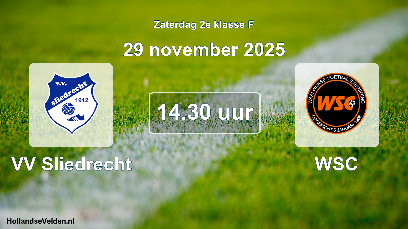 Scheduled Match: VV Sliedrecht - WSC (29 November 2025)