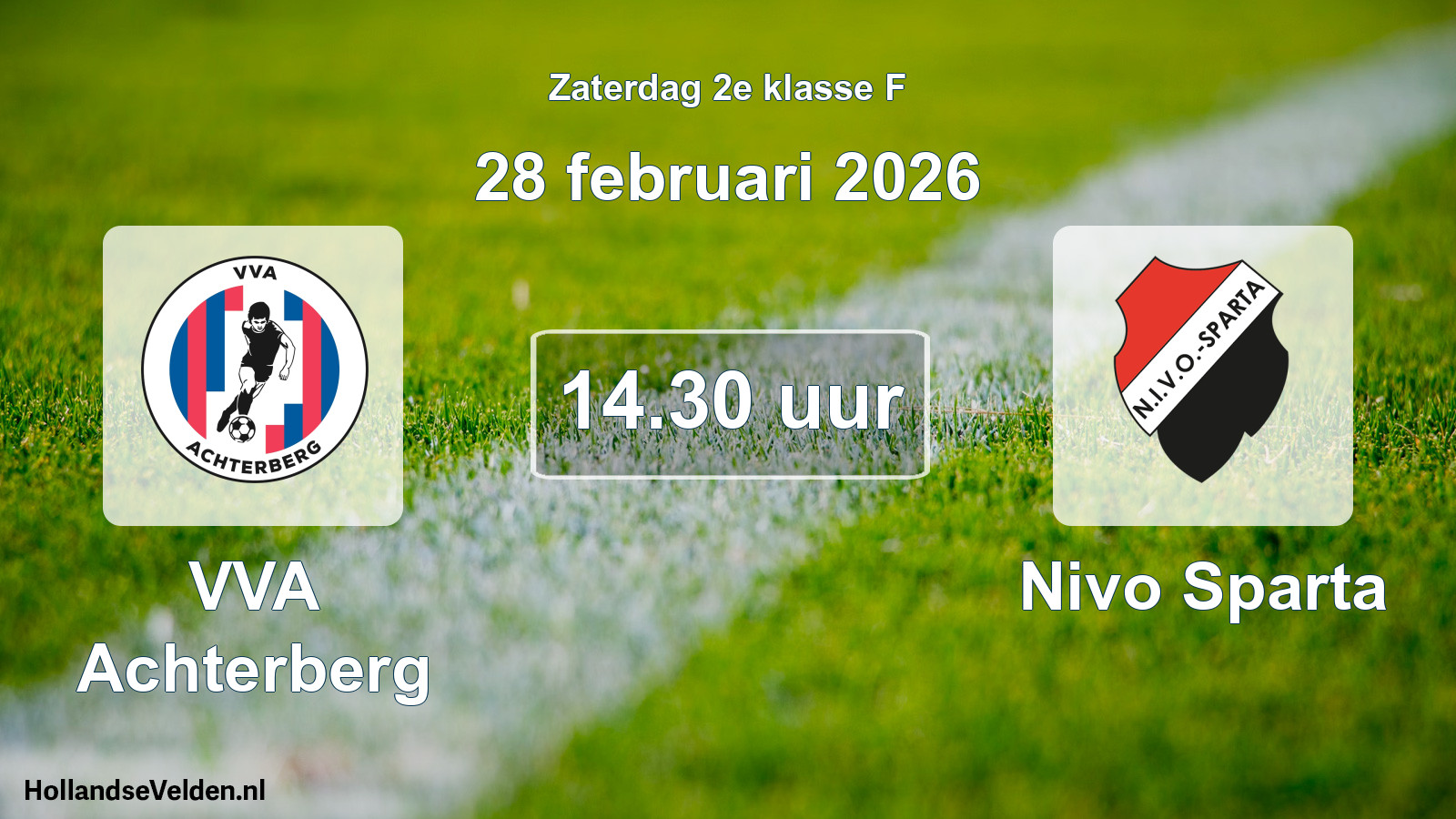 Geplande wedstrijd: VVA Achterberg - Nivo Sparta (28 februari 2026)