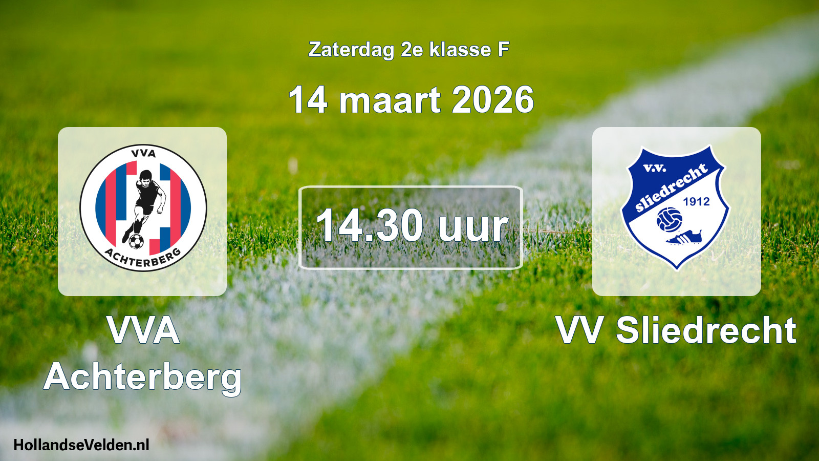 Scheduled Match: VVA Achterberg - VV Sliedrecht (14 March 2026)