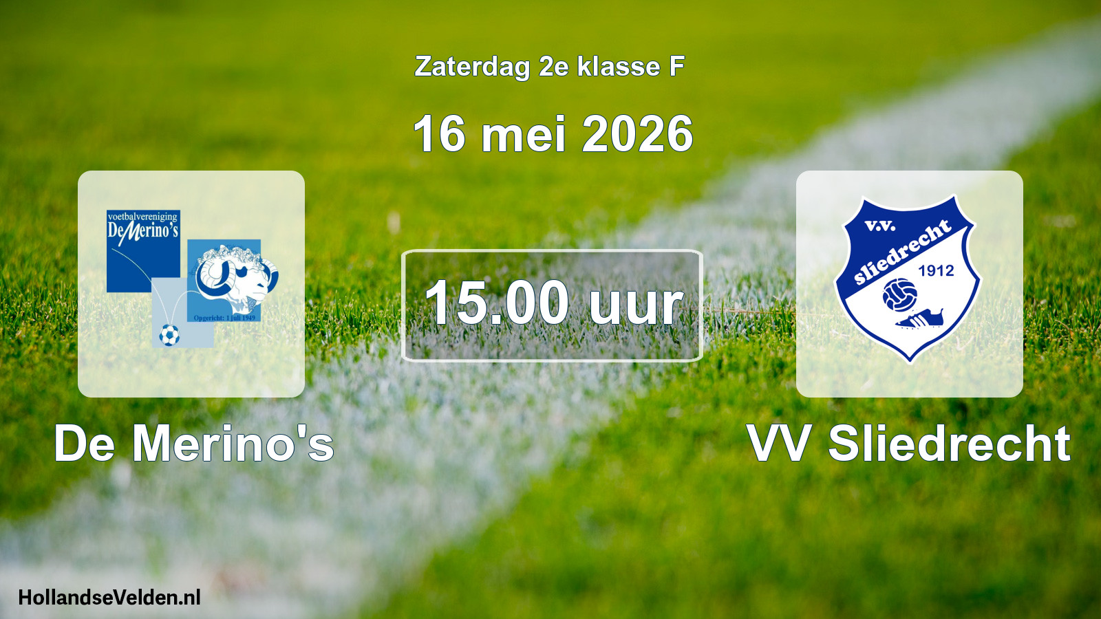Geplande wedstrijd: De Merino's - VV Sliedrecht (16 mei 2026)