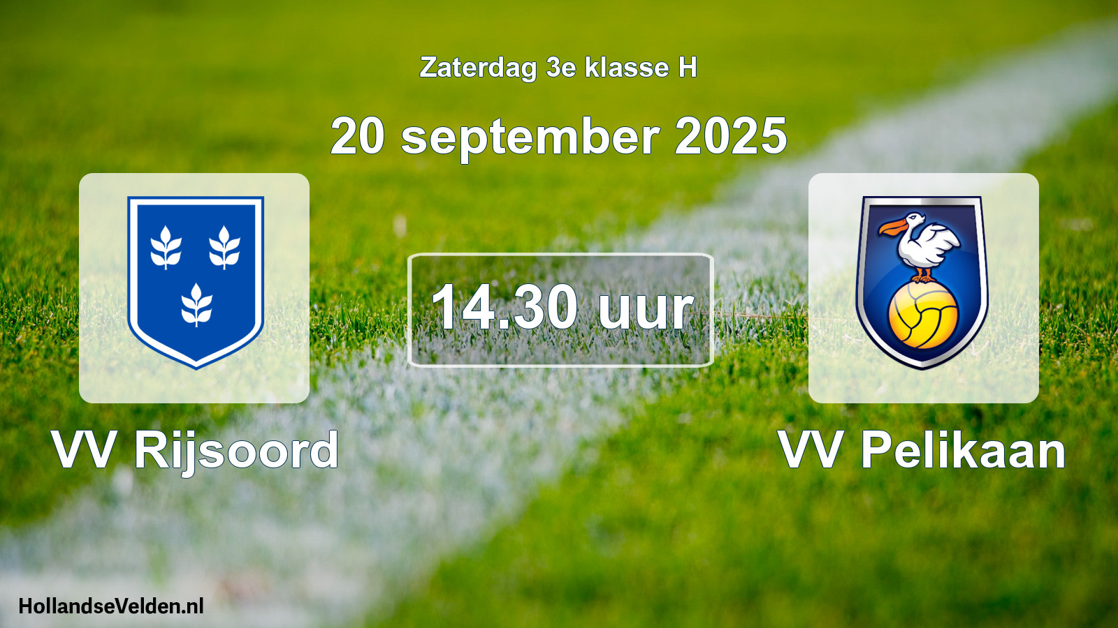 Scheduled Match: VV Rijsoord - VV Pelikaan (20 September 2025)