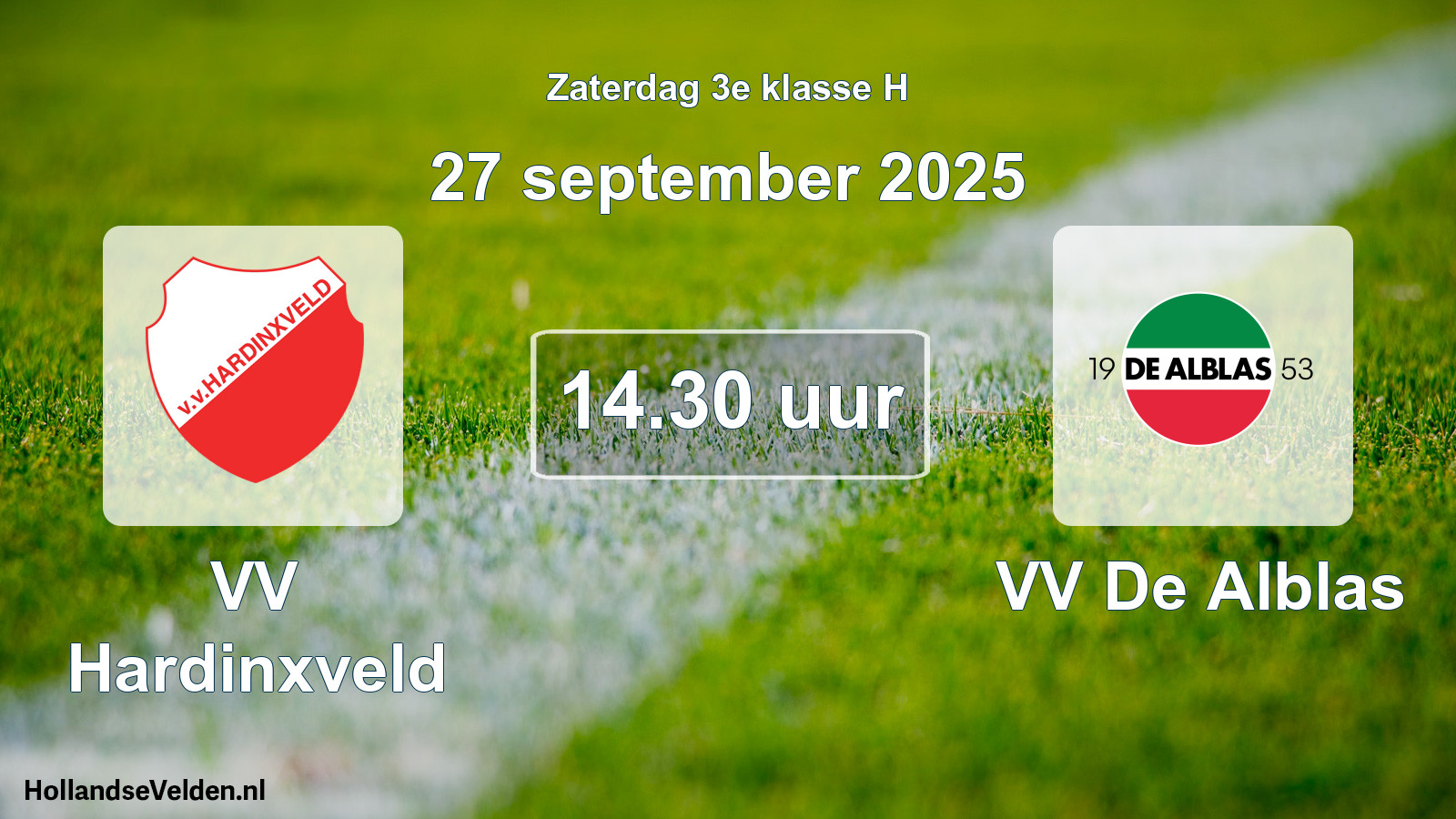 Scheduled Match: VV Hardinxveld - VV De Alblas (27 September 2025)