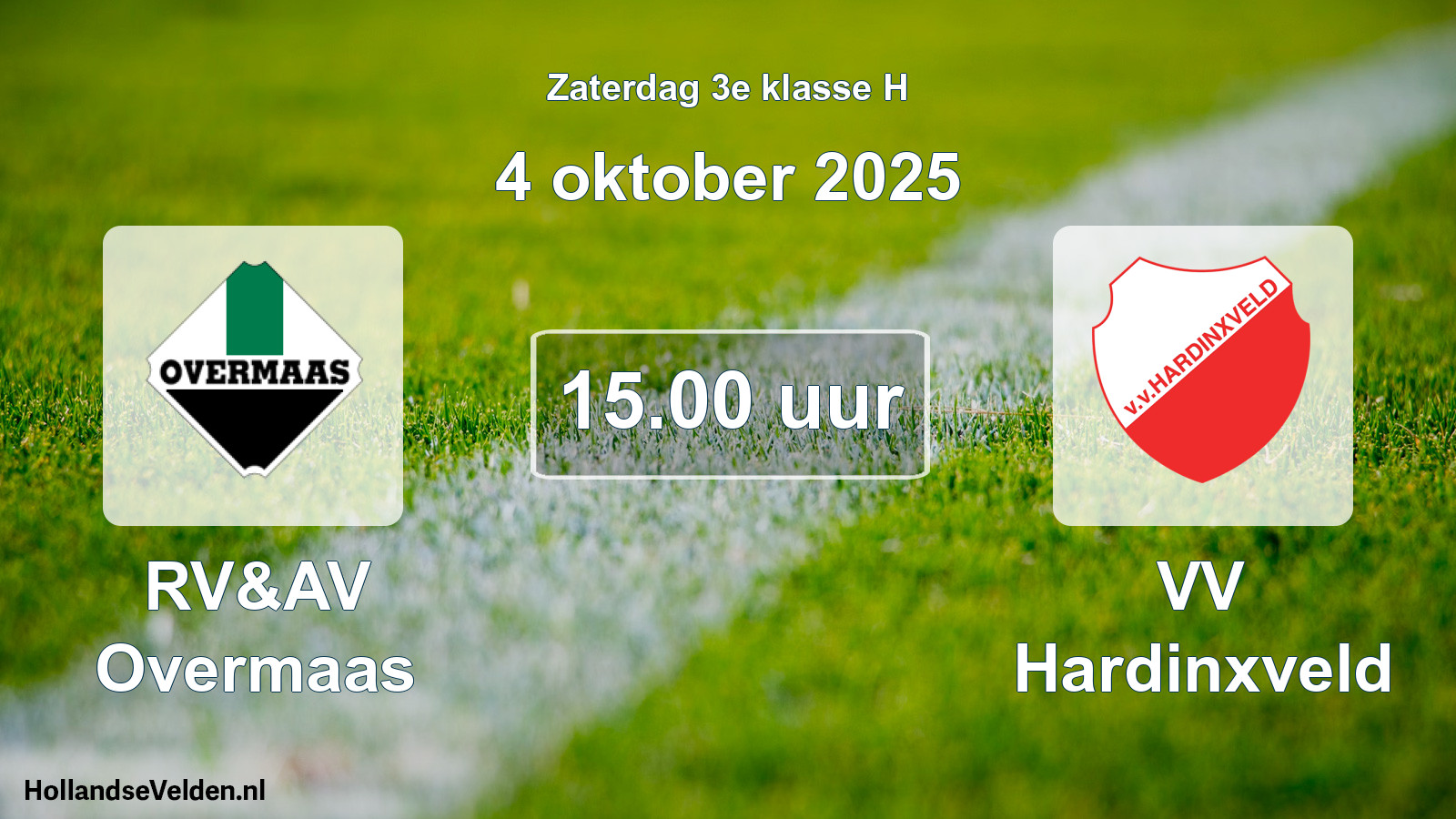 Geplande wedstrijd: RV&AV Overmaas - VV Hardinxveld (4 oktober 2025)