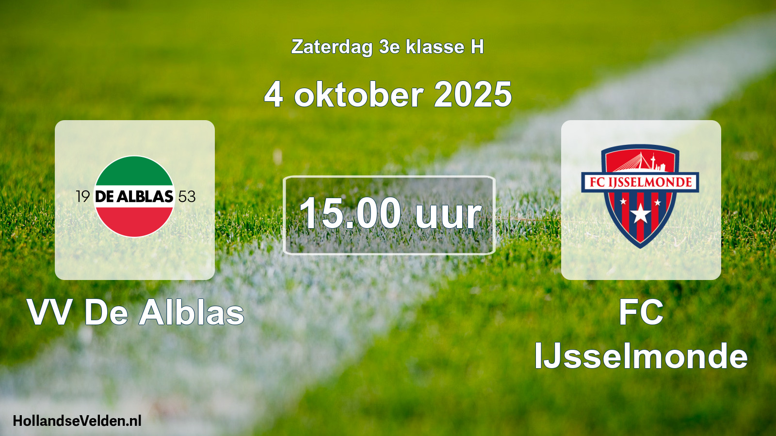 Scheduled Match: VV De Alblas - FC IJsselmonde (4 October 2025)