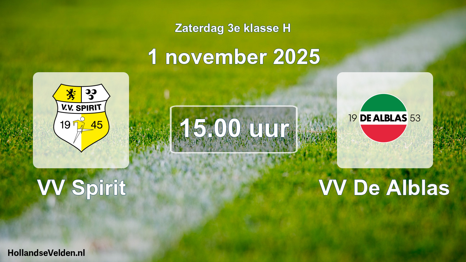 Scheduled Match: VV Spirit - VV De Alblas (1 November 2025)