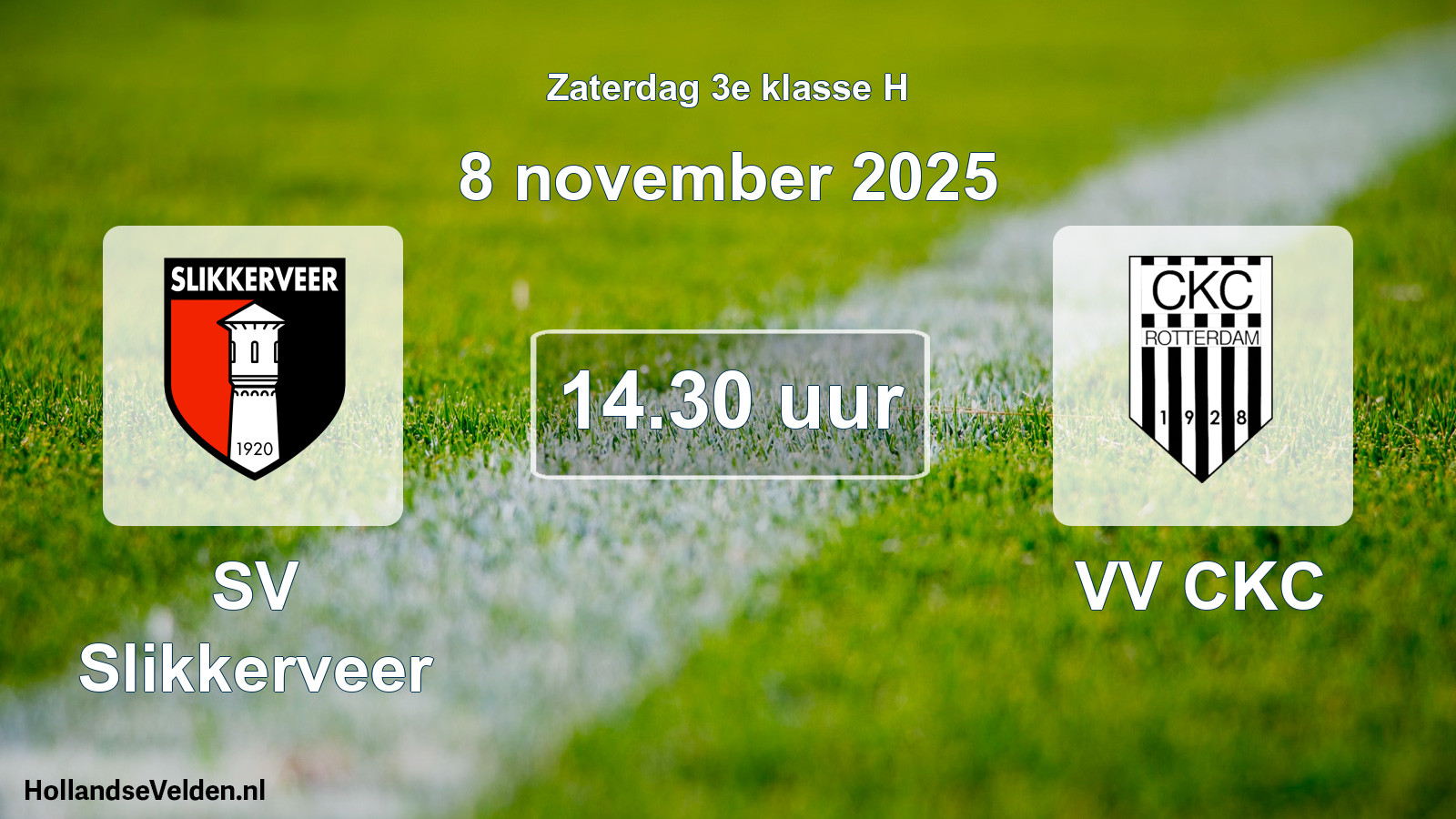 Geplande wedstrijd: SV Slikkerveer - VV CKC (8 november 2025)