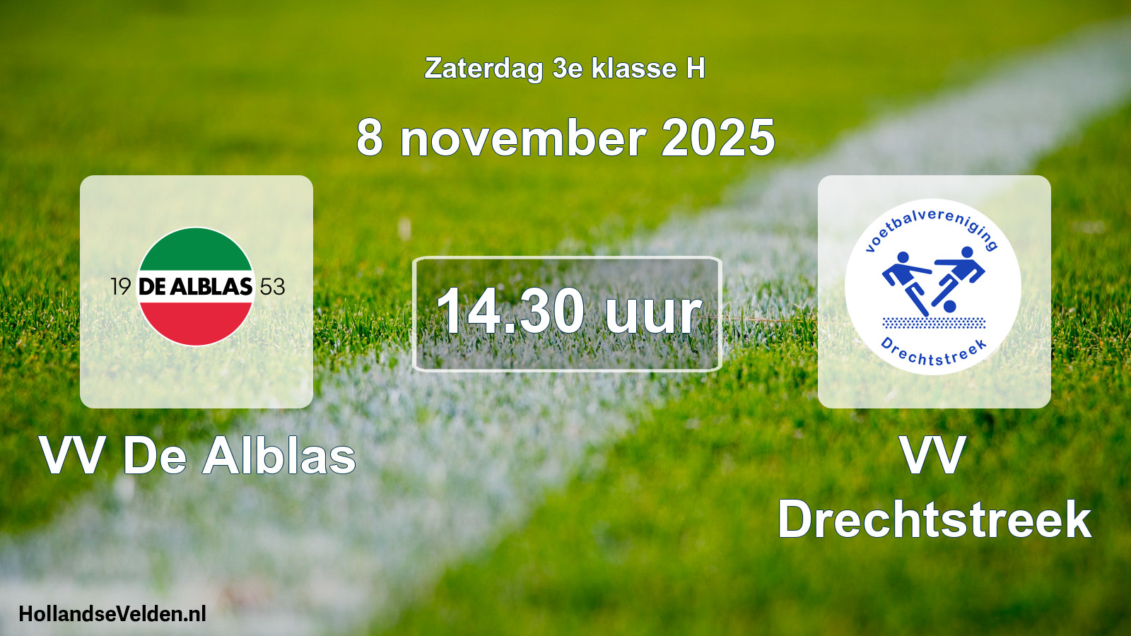 Scheduled Match: VV De Alblas - VV Drechtstreek (8 November 2025)