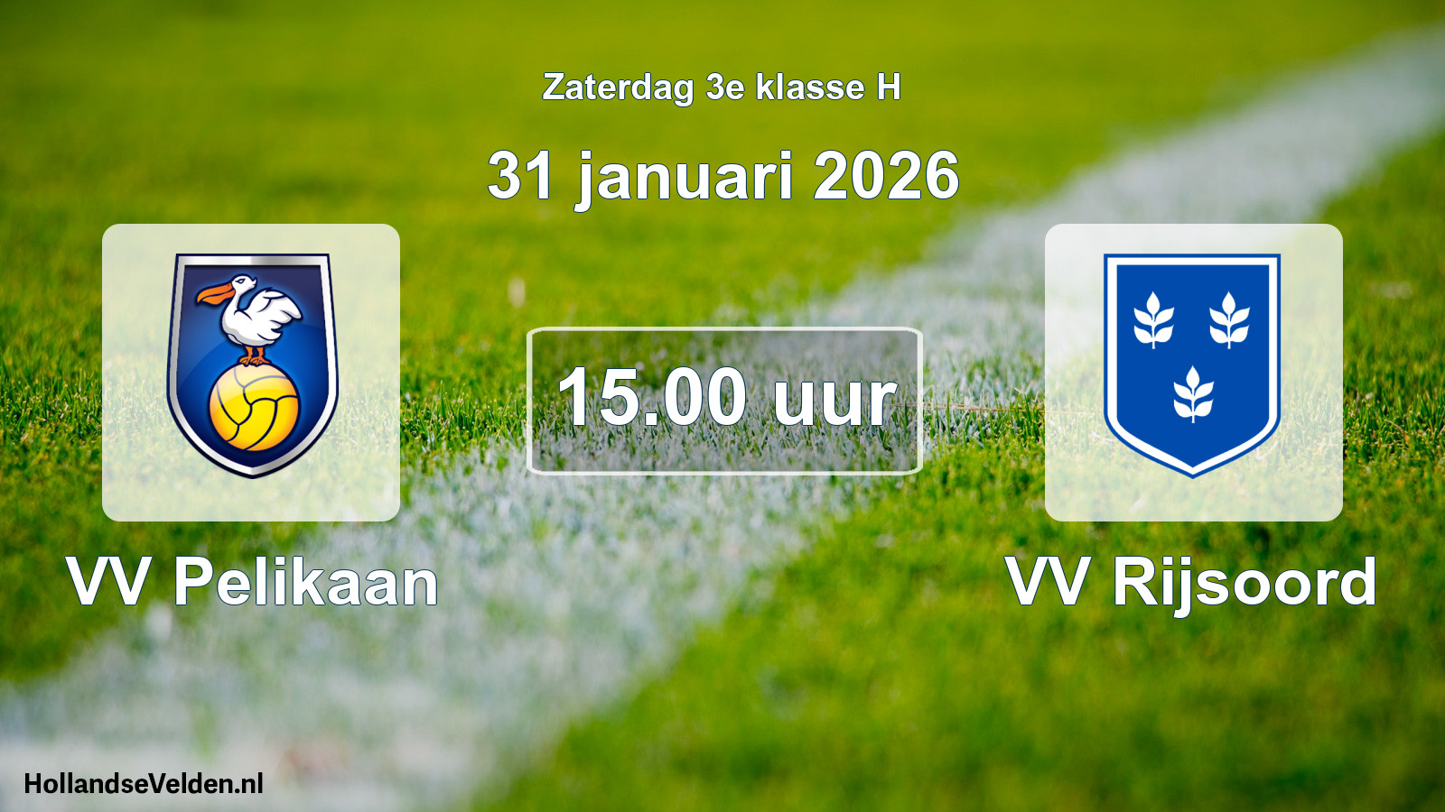 Scheduled Match: VV Pelikaan - VV Rijsoord (31 January 2026)
