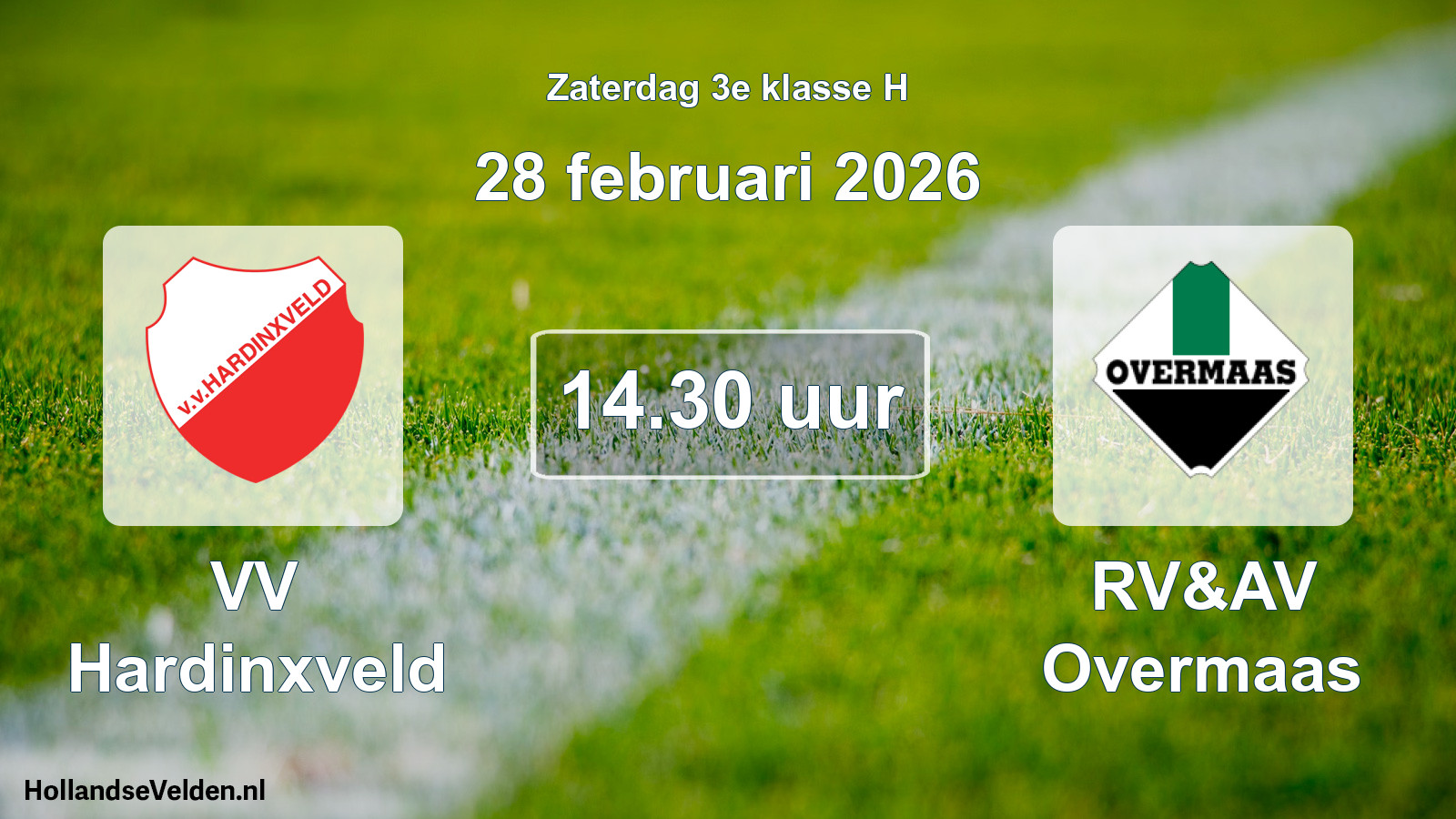 Geplande wedstrijd: VV Hardinxveld - RV&AV Overmaas (28 februari 2026)