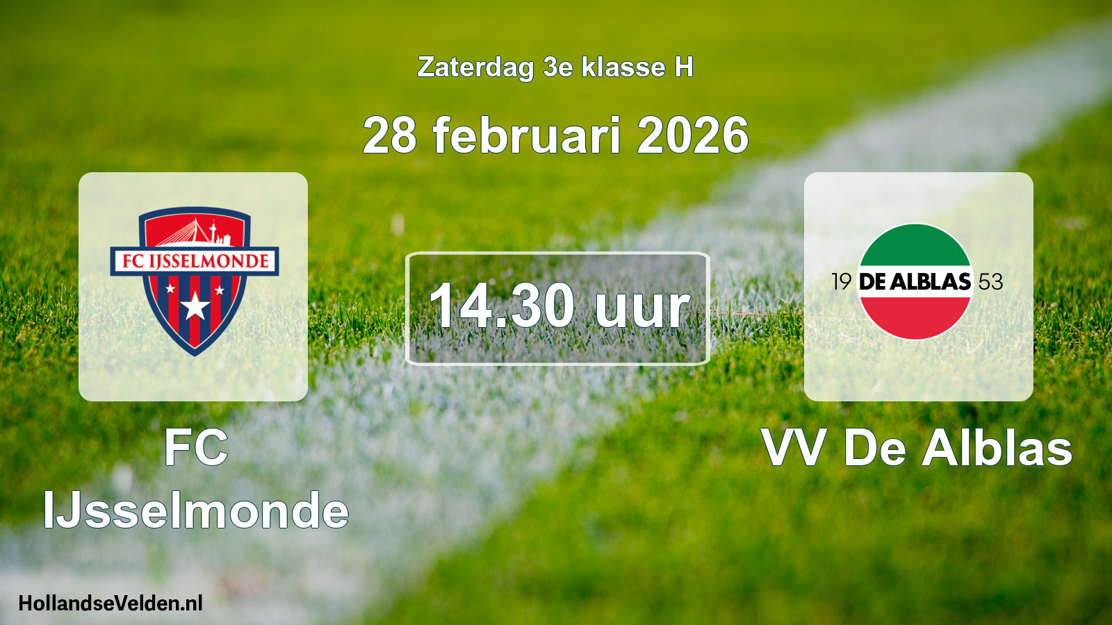 Scheduled Match: FC IJsselmonde - VV De Alblas (28 February 2026)