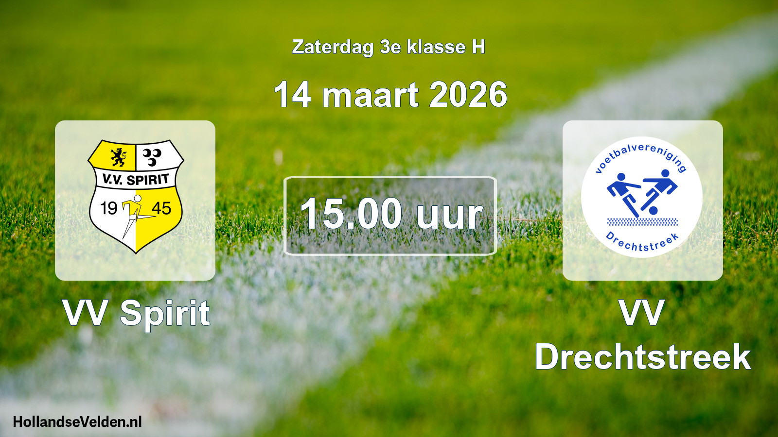 Geplande wedstrijd: VV Spirit - VV Drechtstreek (14 maart 2026)