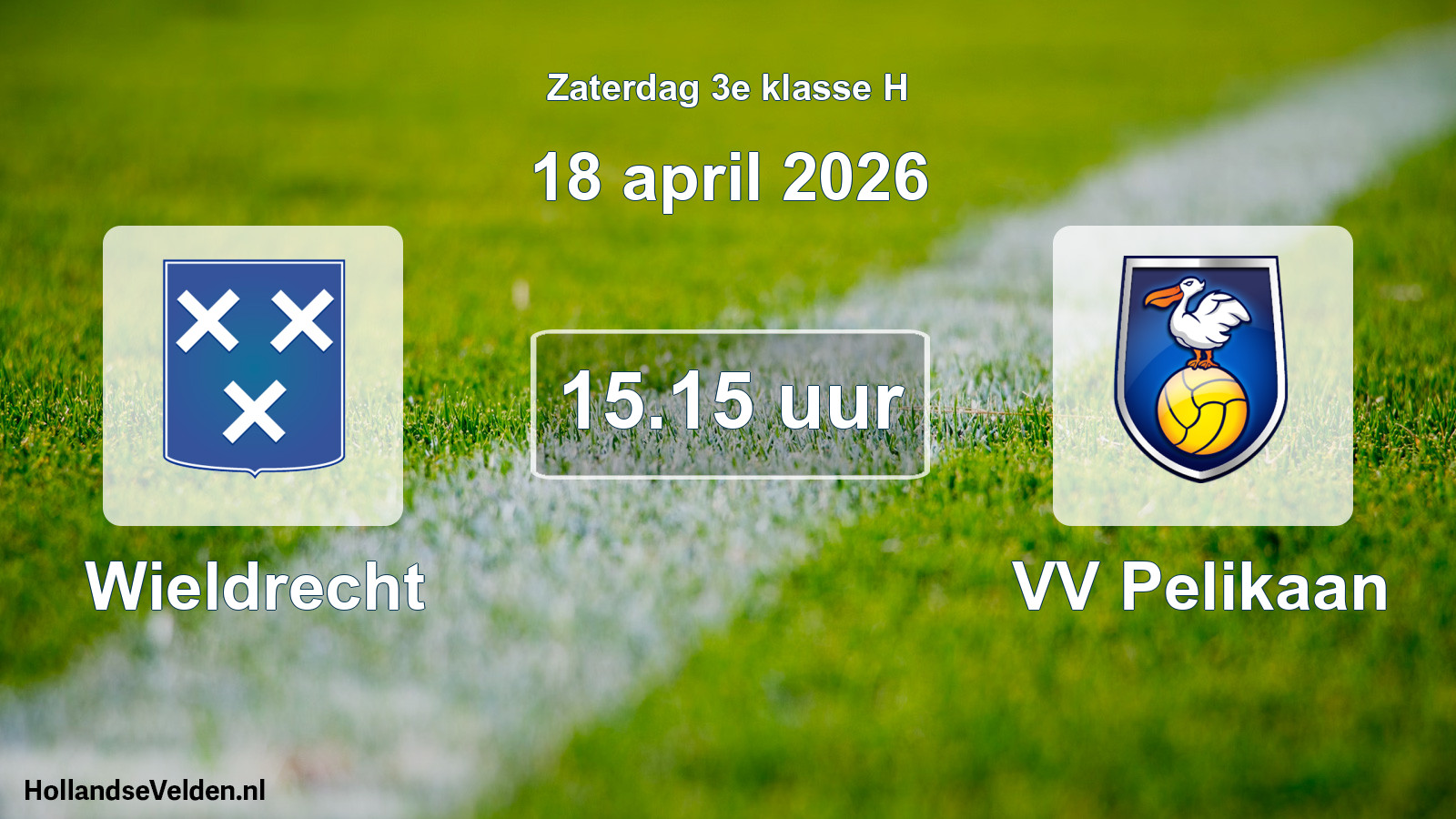 Scheduled Match: Wieldrecht - VV Pelikaan (18 April 2026)