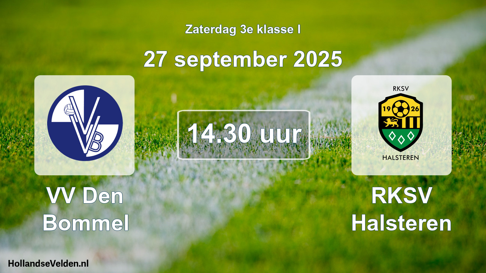 Geplande wedstrijd: VV Den Bommel - RKSV Halsteren (27 september 2025)