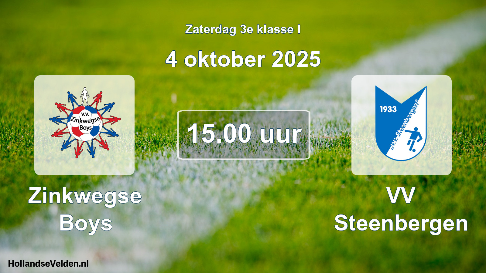 Geplande wedstrijd: Zinkwegse Boys - VV Steenbergen (4 oktober 2025)