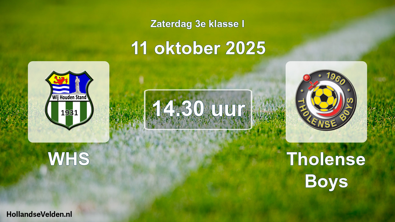 Geplande wedstrijd: WHS - Tholense Boys (11 oktober 2025)
