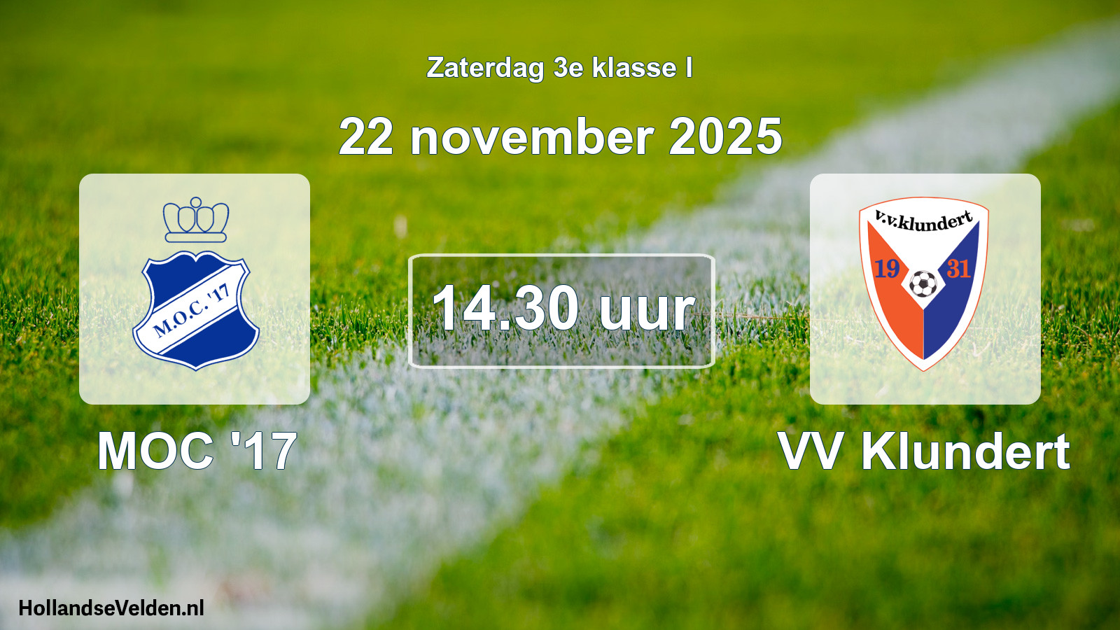 Geplande wedstrijd: MOC '17 - VV Klundert (22 november 2025)