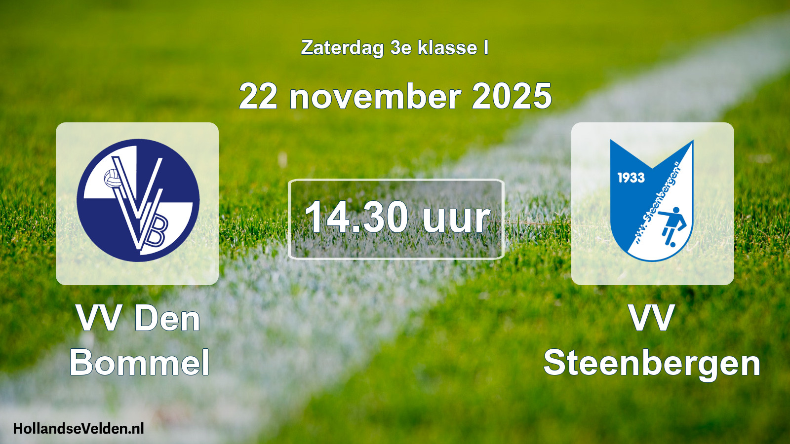 Geplande wedstrijd: VV Den Bommel - VV Steenbergen (22 november 2025)