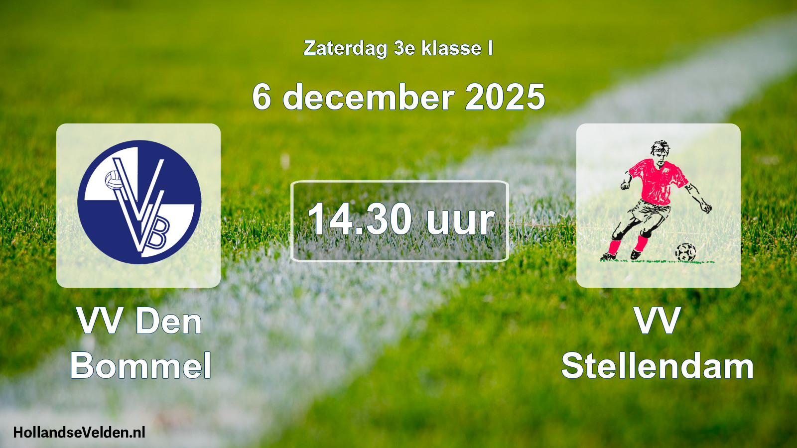 Geplande wedstrijd: VV Den Bommel - VV Stellendam (6 december 2025)