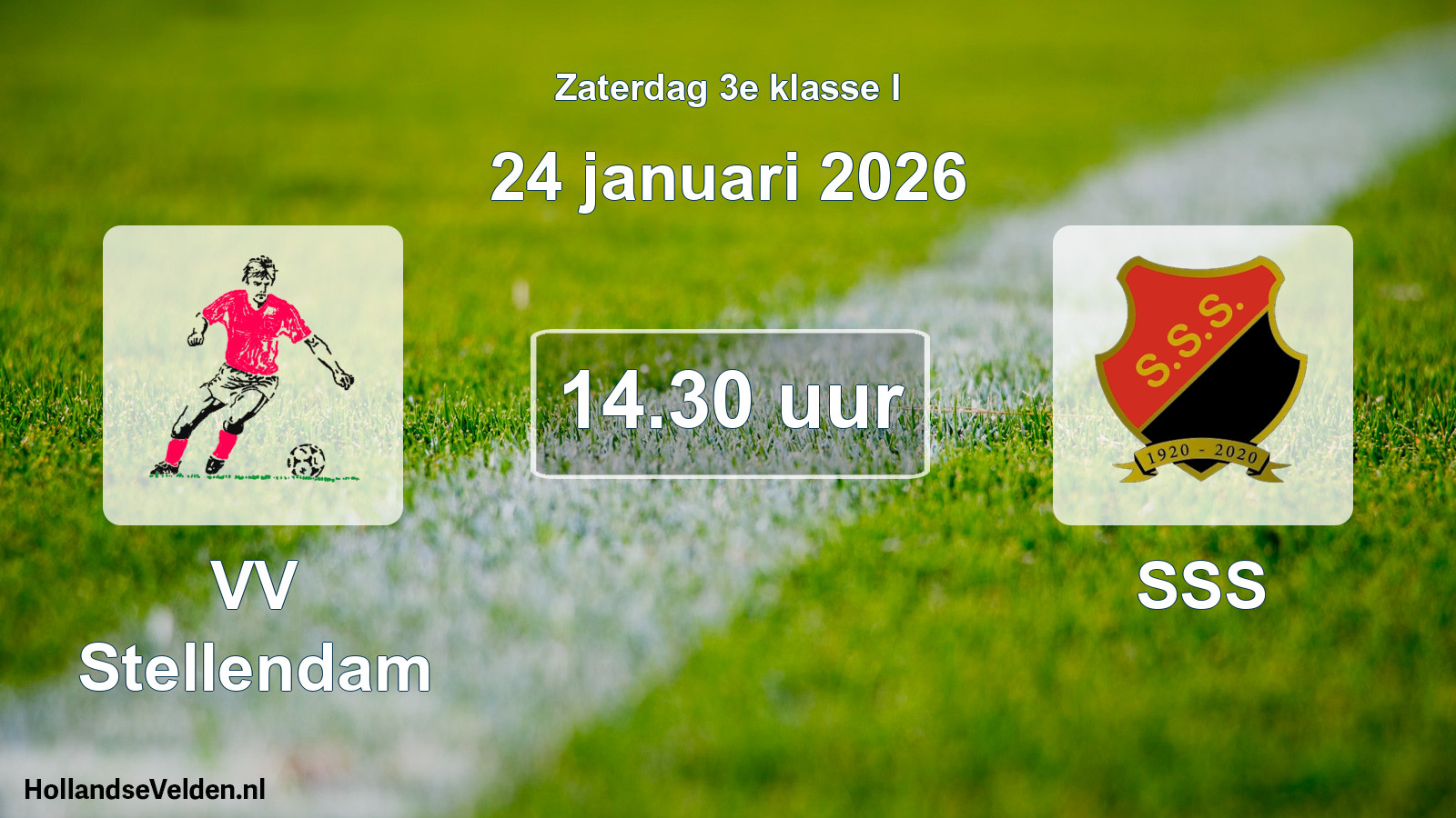 Geplande wedstrijd: VV Stellendam - SSS (24 januari 2026)