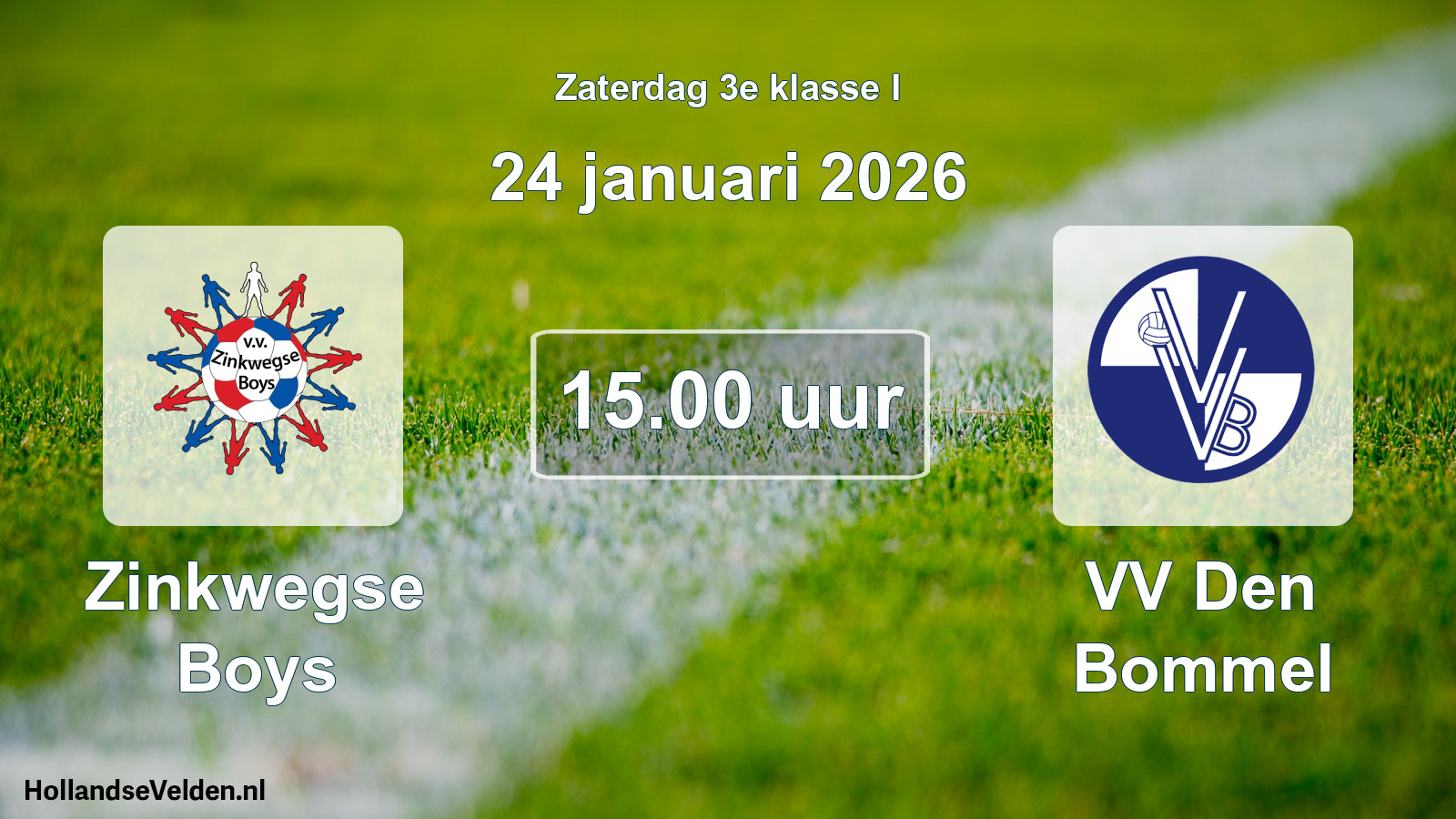 Geplande wedstrijd: Zinkwegse Boys - VV Den Bommel (24 januari 2026)