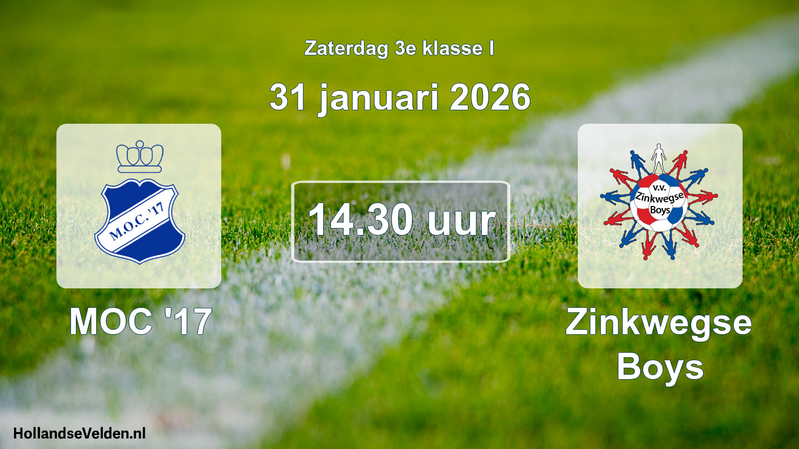 Geplande wedstrijd: MOC '17 - Zinkwegse Boys (31 januari 2026)