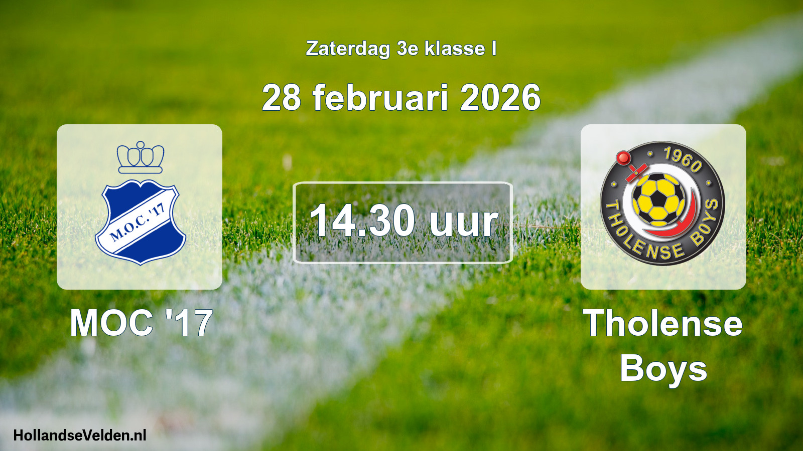 Geplande wedstrijd: MOC '17 - Tholense Boys (28 februari 2026)