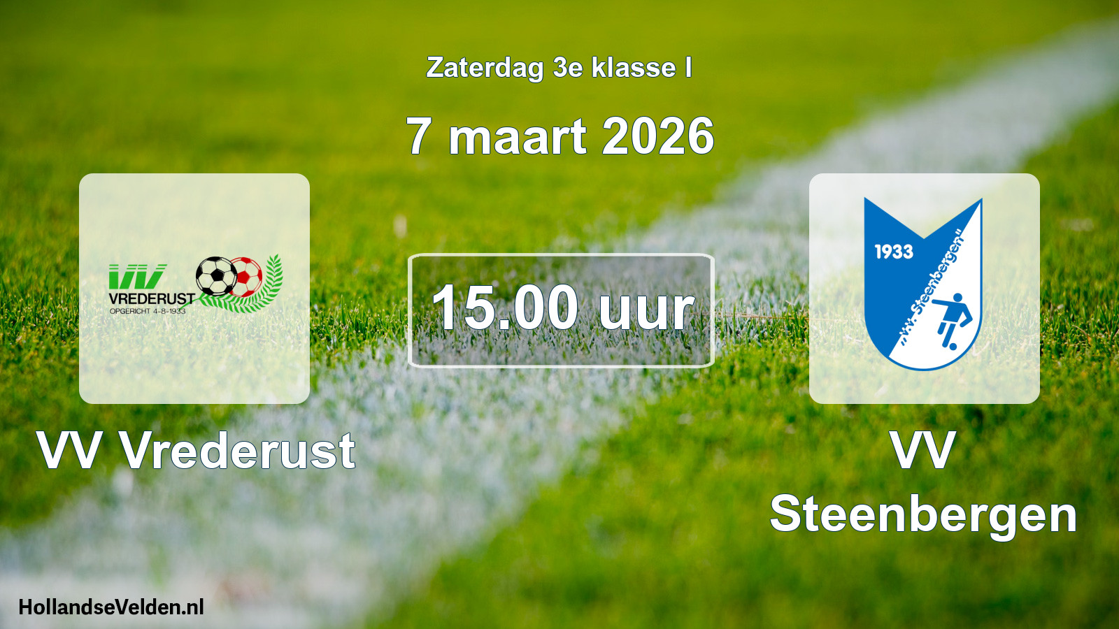 Geplande wedstrijd: VV Vrederust - VV Steenbergen (7 maart 2026)