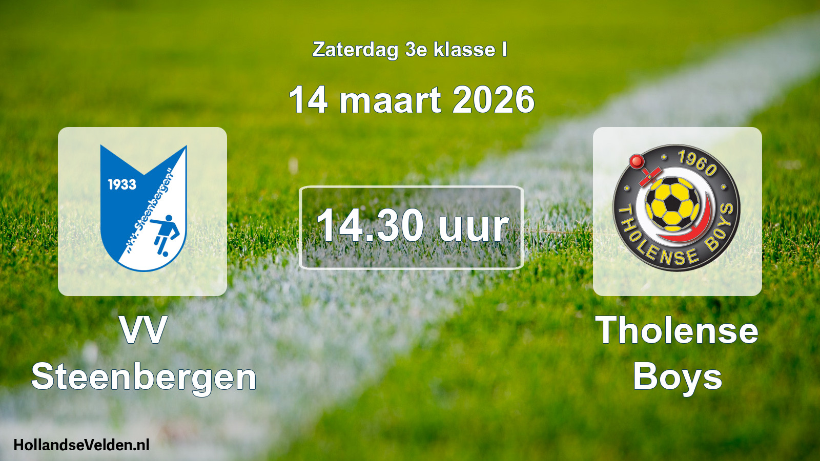 Geplande wedstrijd: VV Steenbergen - Tholense Boys (14 maart 2026)
