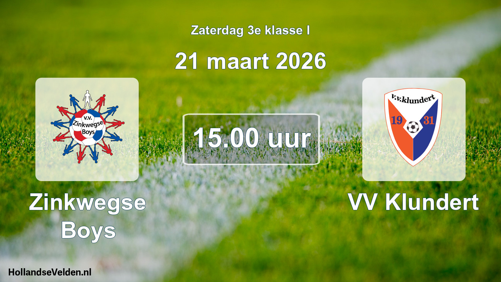 Geplande wedstrijd: Zinkwegse Boys - VV Klundert (21 maart 2026)