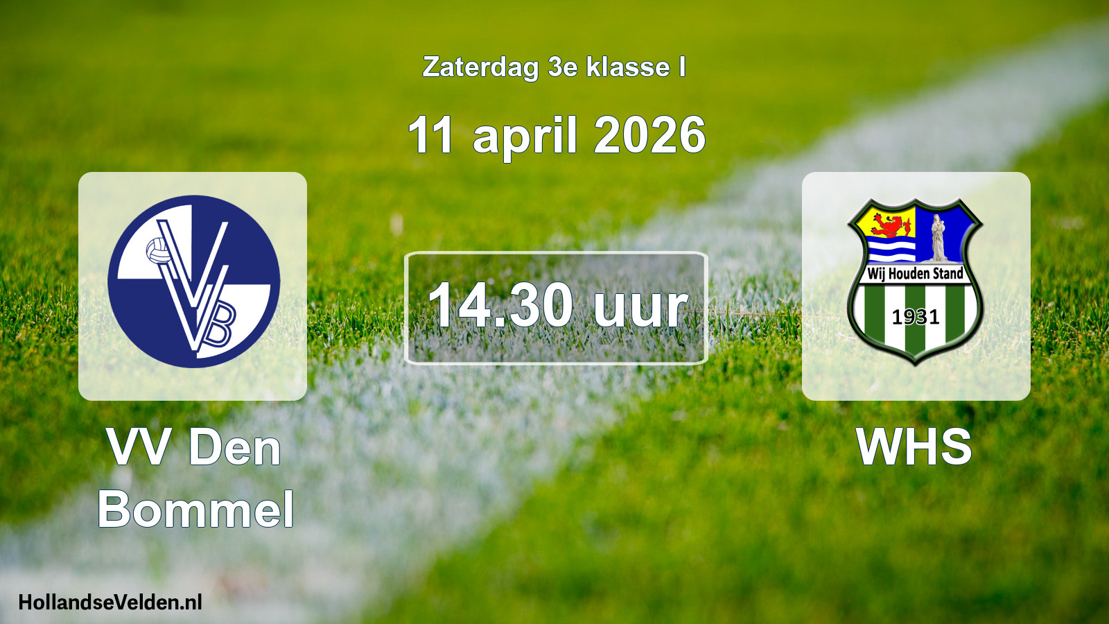 Geplande wedstrijd: VV Den Bommel - WHS (11 april 2026)