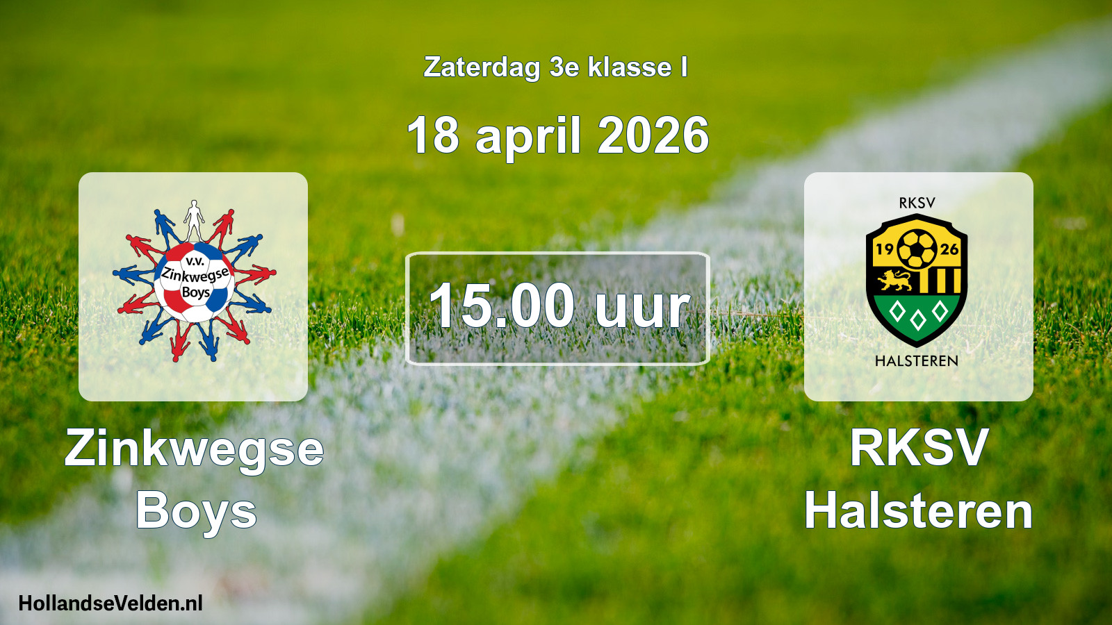 Geplande wedstrijd: Zinkwegse Boys - RKSV Halsteren (18 april 2026)