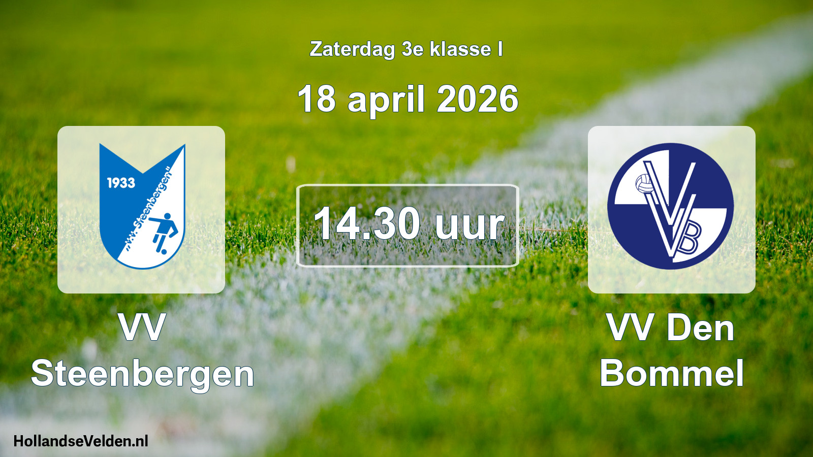 Geplande wedstrijd: VV Steenbergen - VV Den Bommel (18 april 2026)