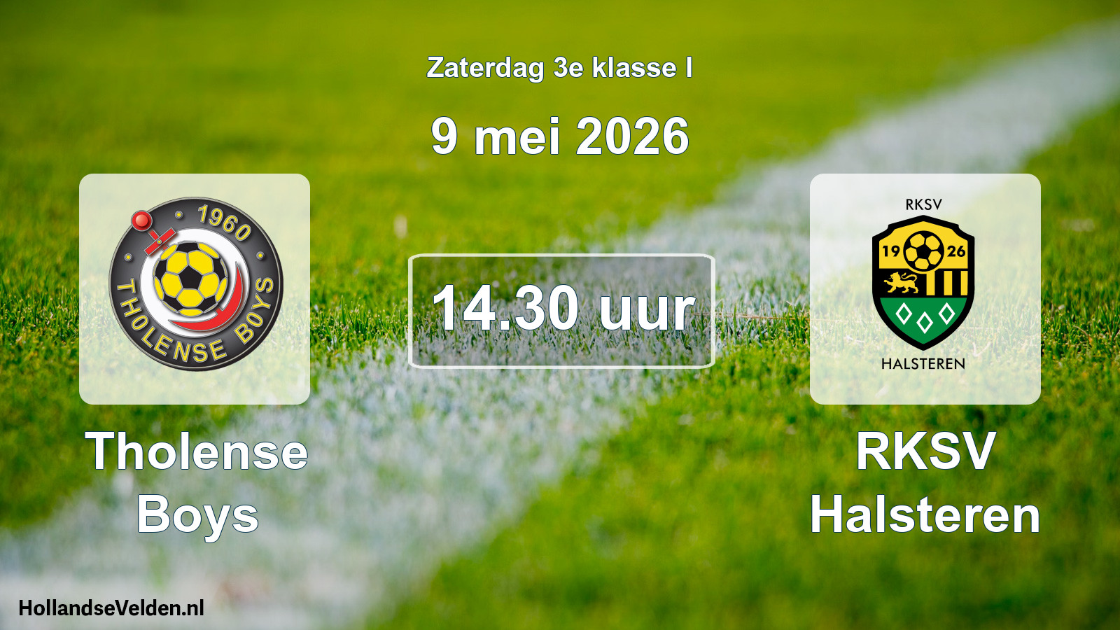 Geplande wedstrijd: Tholense Boys - RKSV Halsteren (9 mei 2026)