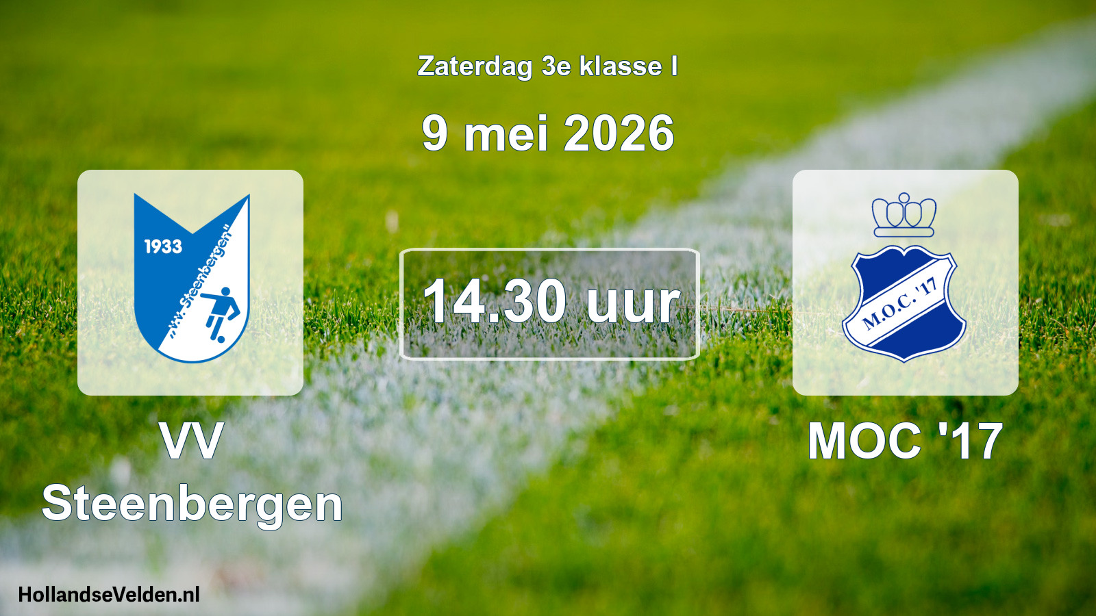 Geplande wedstrijd: VV Steenbergen - MOC '17 (9 mei 2026)