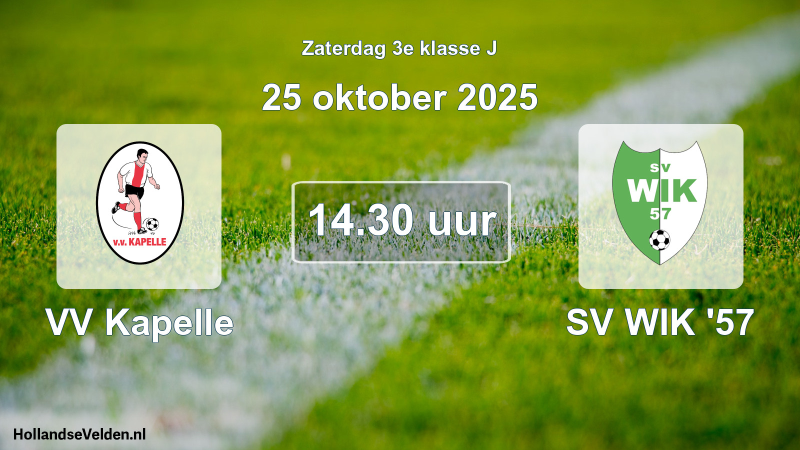 Geplande wedstrijd: VV Kapelle - SV WIK '57 (25 oktober 2025)