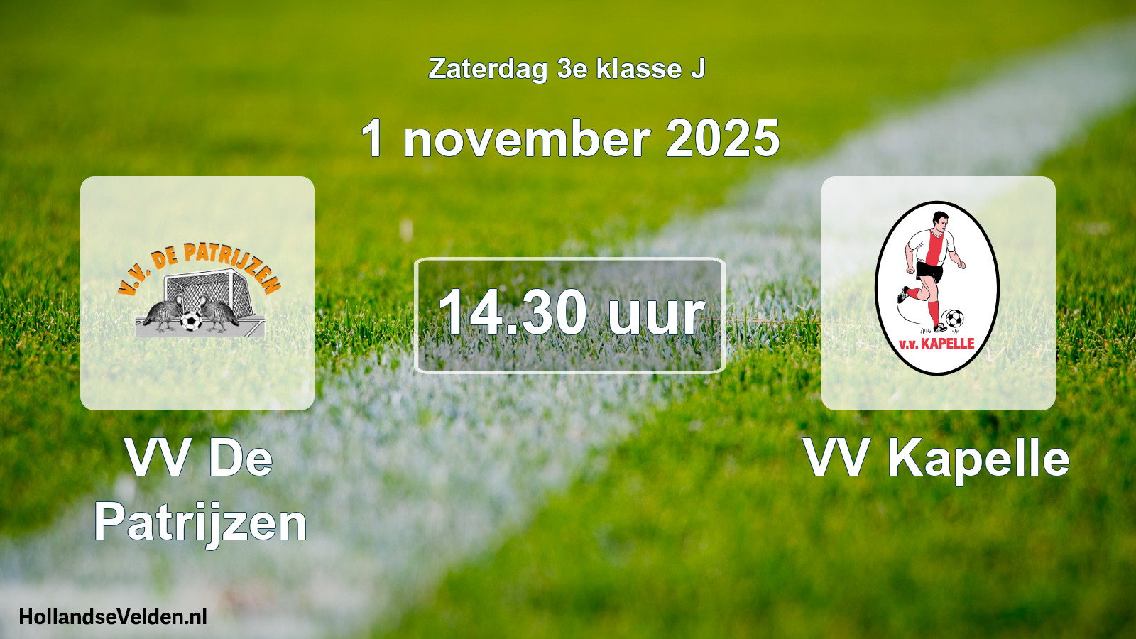 Scheduled Match: VV De Patrijzen - VV Kapelle (1 November 2025)